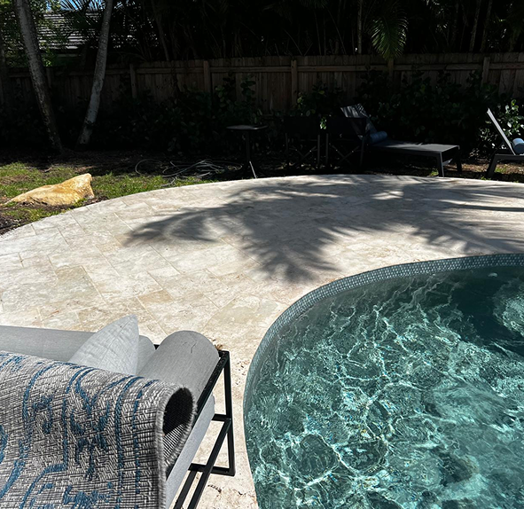 Pool deck area ready for painting service